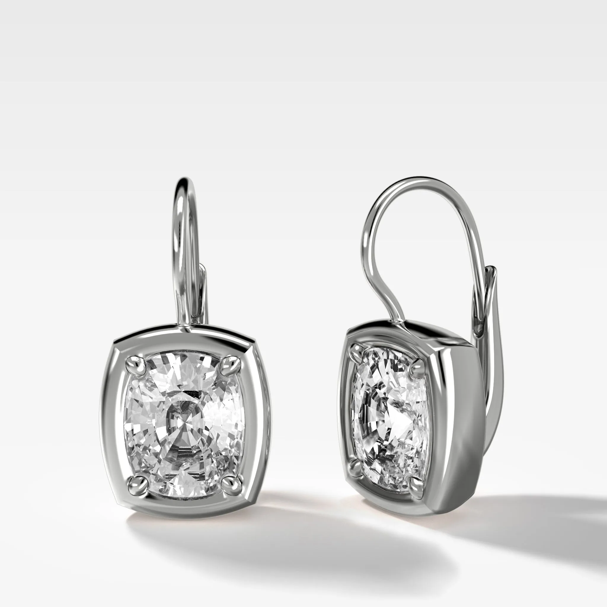 Club Dangle Earring with Elongated Cushion Cuts