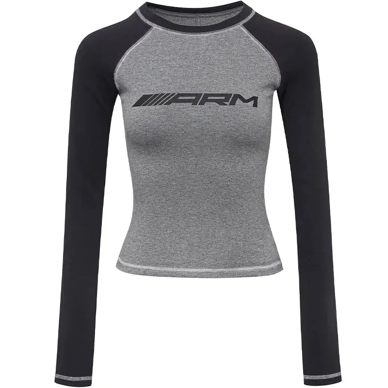 Contrast Piping Sporty Crew Neck Pullover