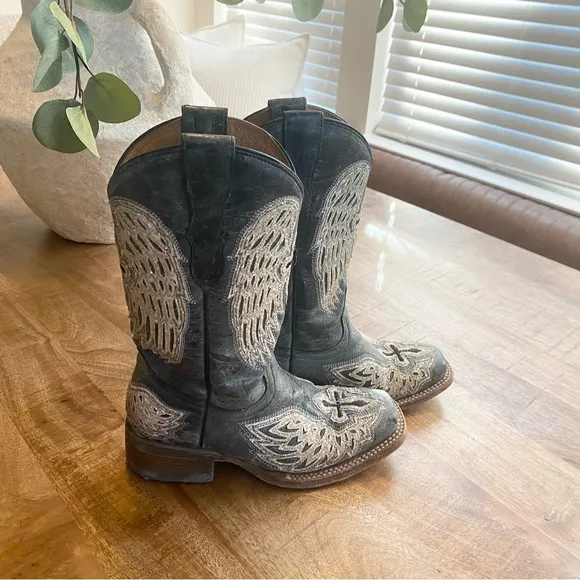 Corral Boots Kids Girls Boots Mid Calf - Black: Size 2