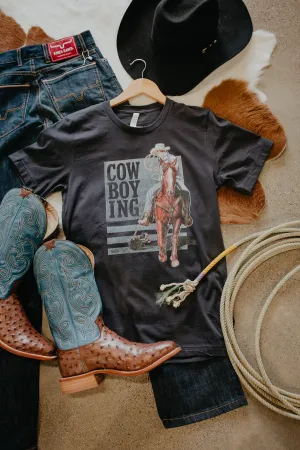 'Cowboyin' in Charcoal Graphic T (S - XXL)