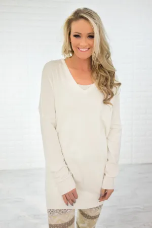 Criss Cross Back Detail Sweater Ivory