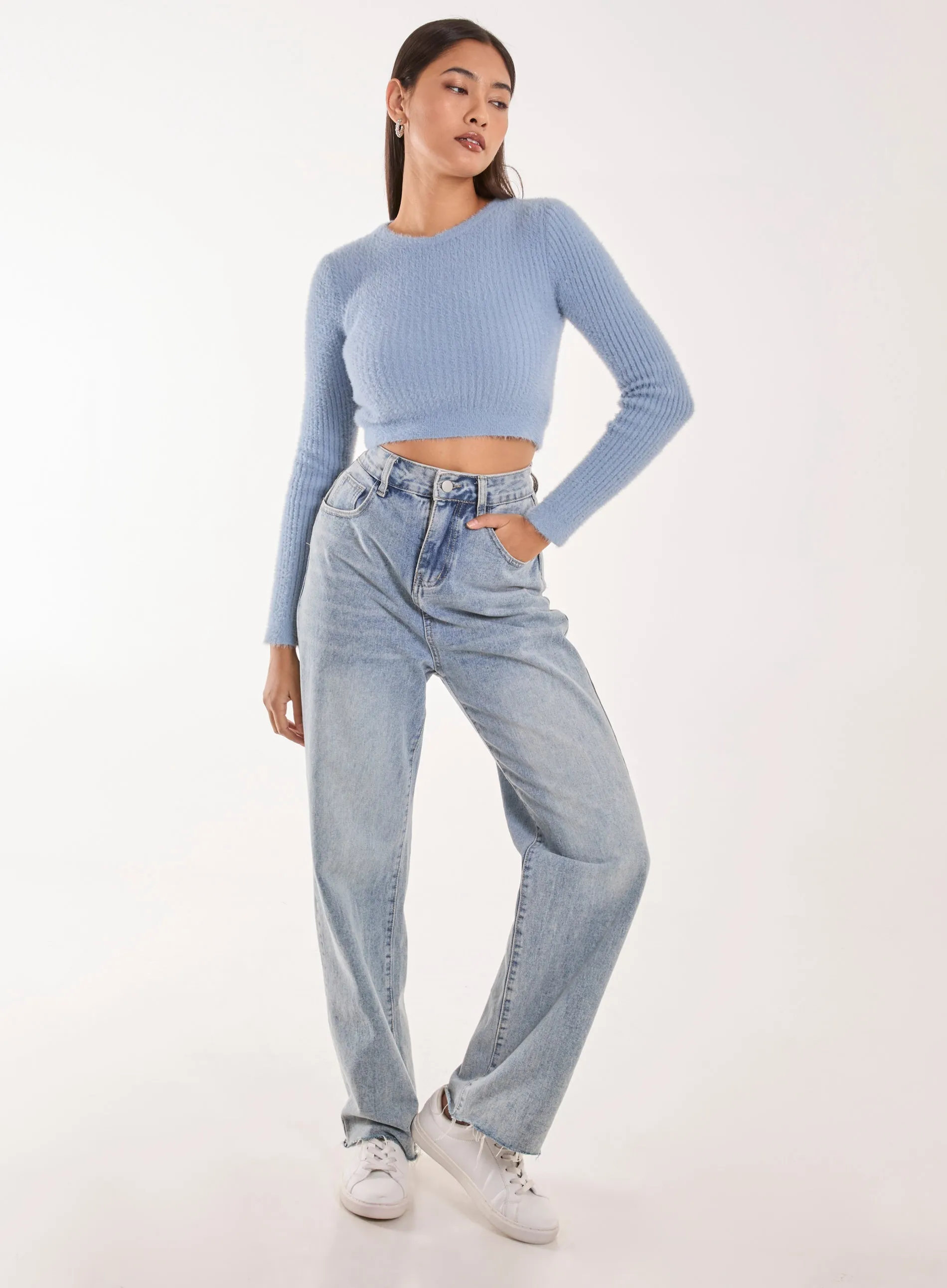 Cropped Knit Rib Top