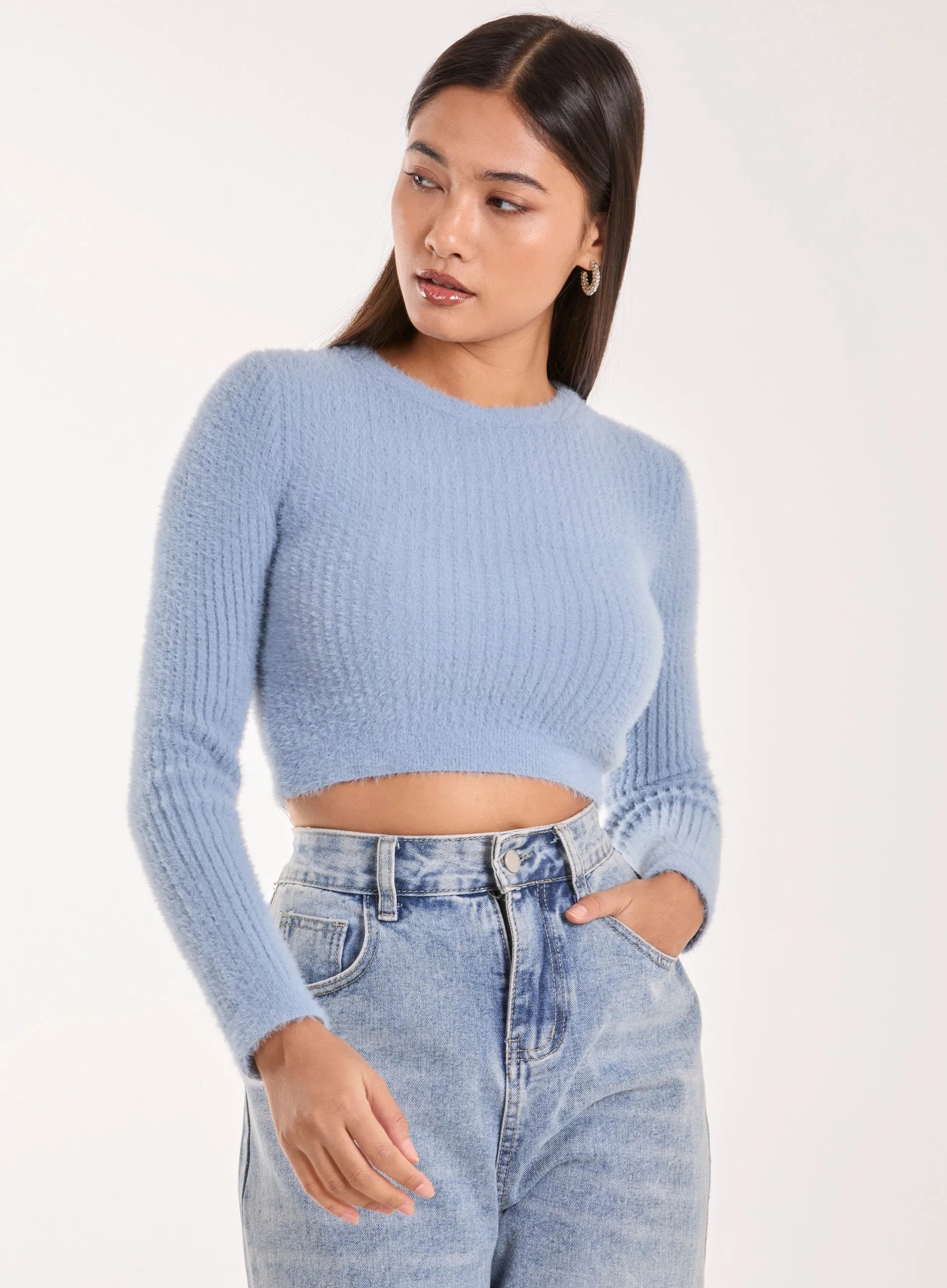 Cropped Knit Rib Top