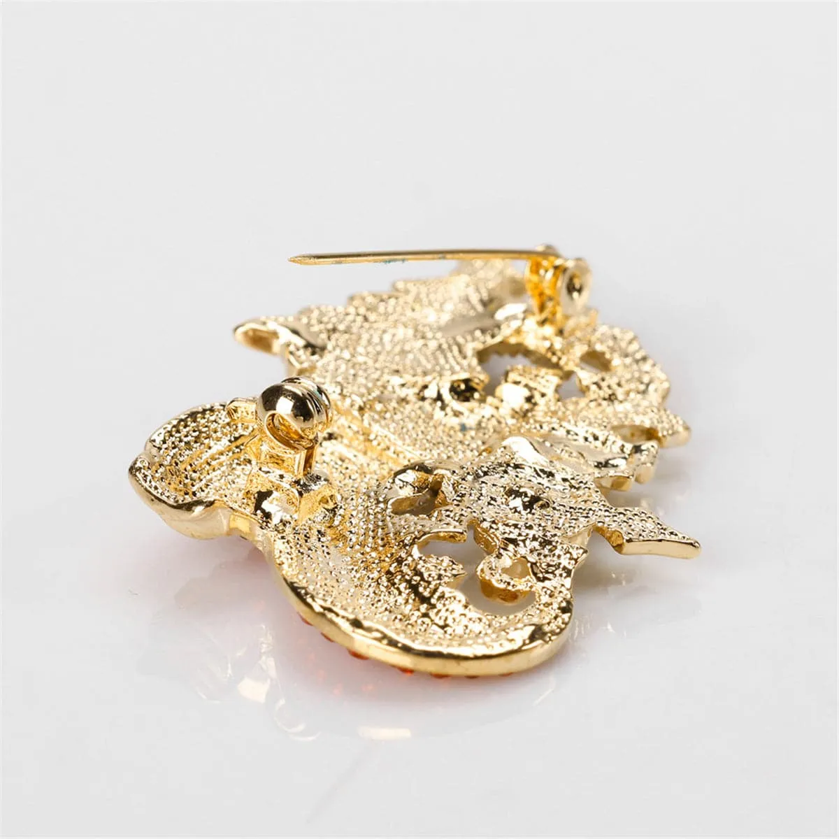 Cubic Zirconia & 18K Gold-Plated Boots & Christmas Tree Brooch