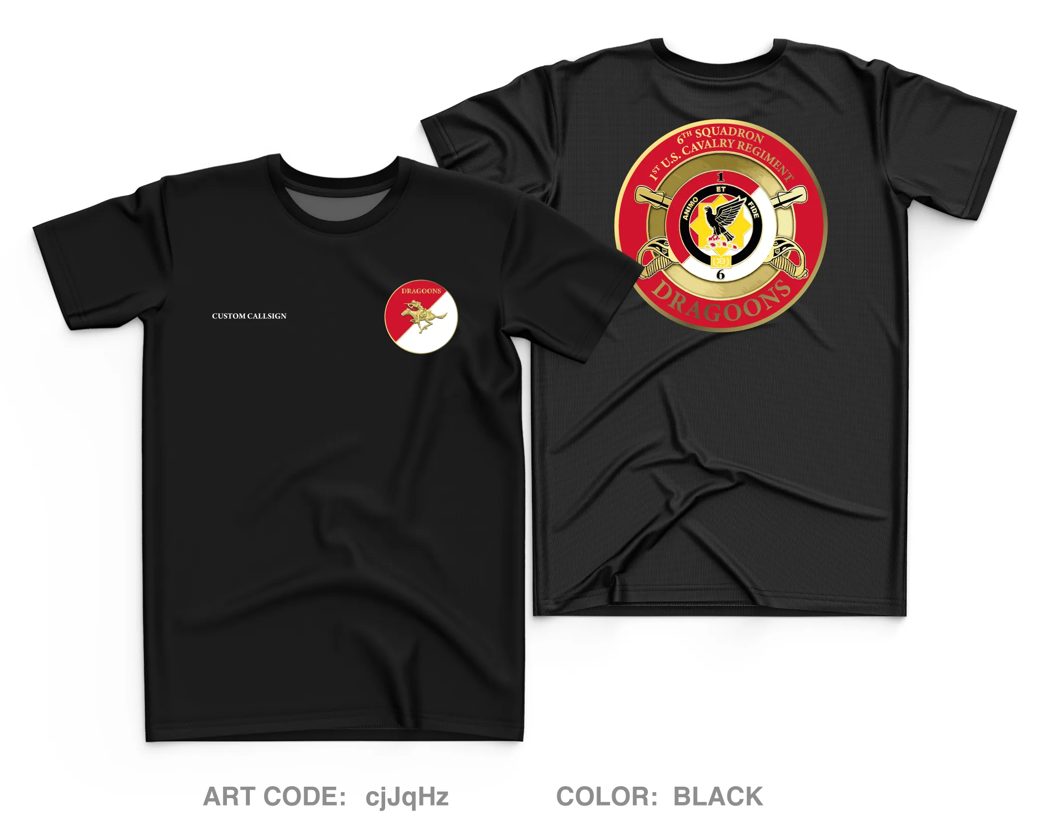CUSTOM 6th Squadron, 1st Cavalry Regiment Fundraising Collection Core Men's SS Performance Tee - cjJqHz