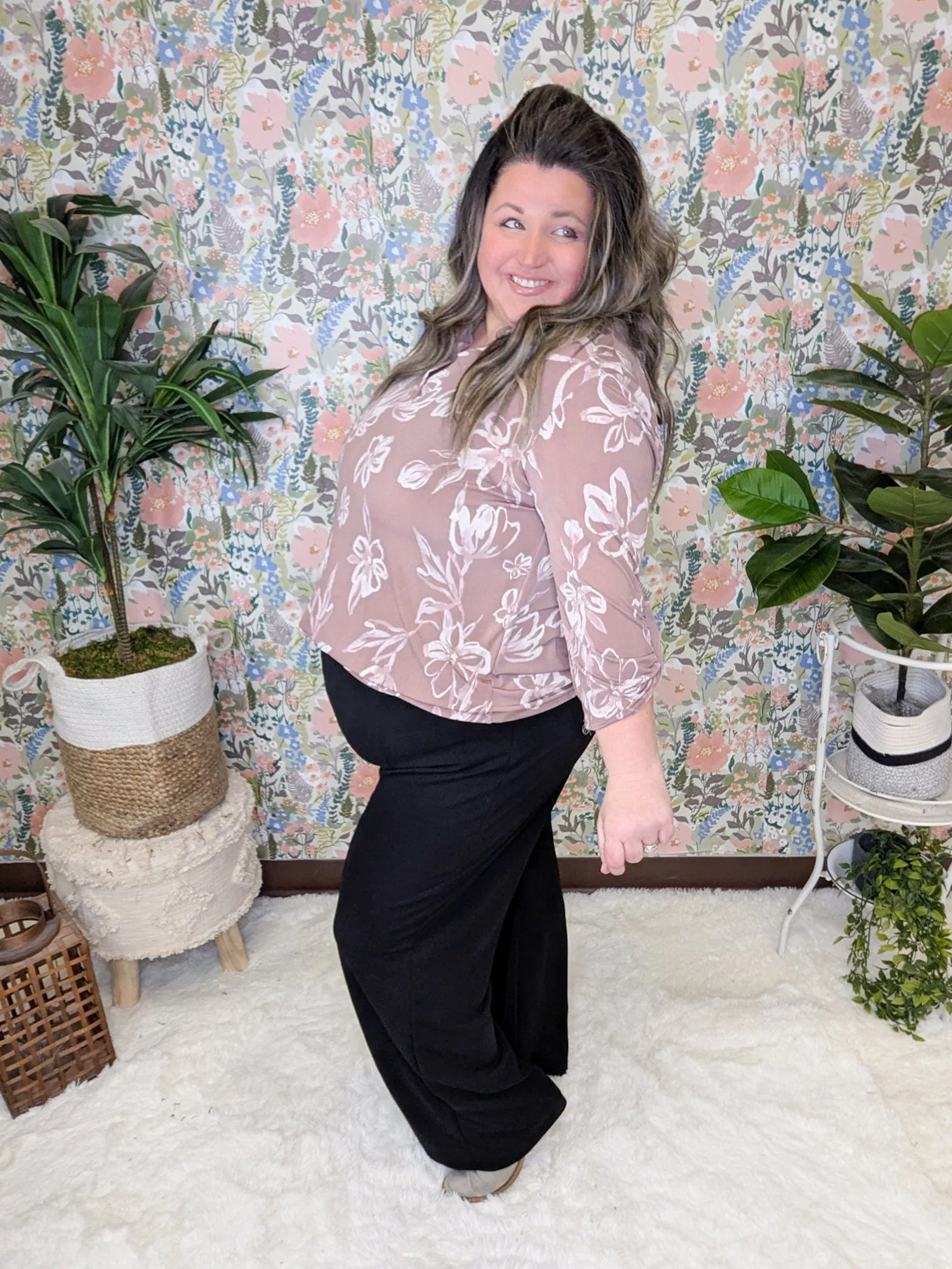 Cynthia Pullon Wide Straight Leg Pants in Solids