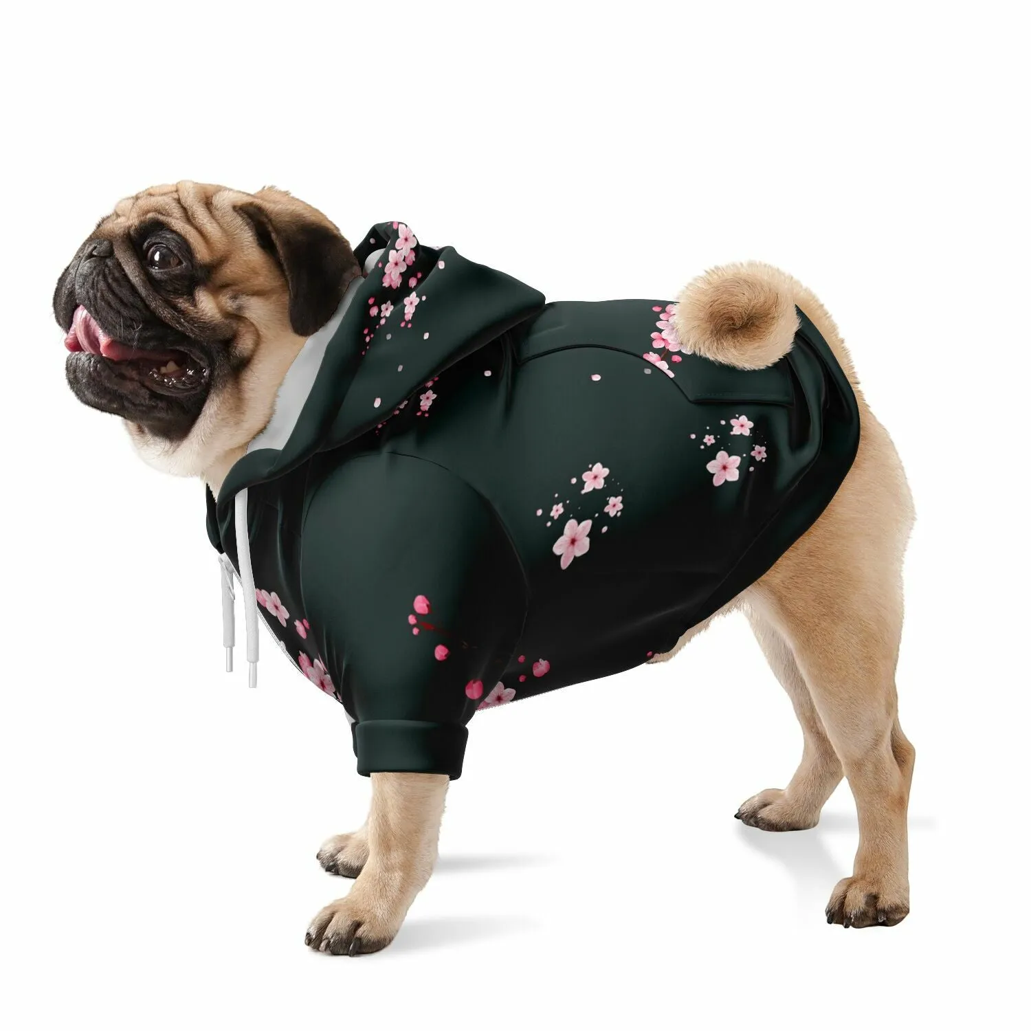 Dark Grey Sakura Athletic Dog Zip-Up Hoodie