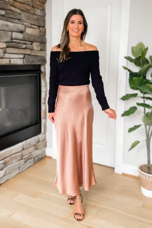 Date Night Maxi Skirt - Copper