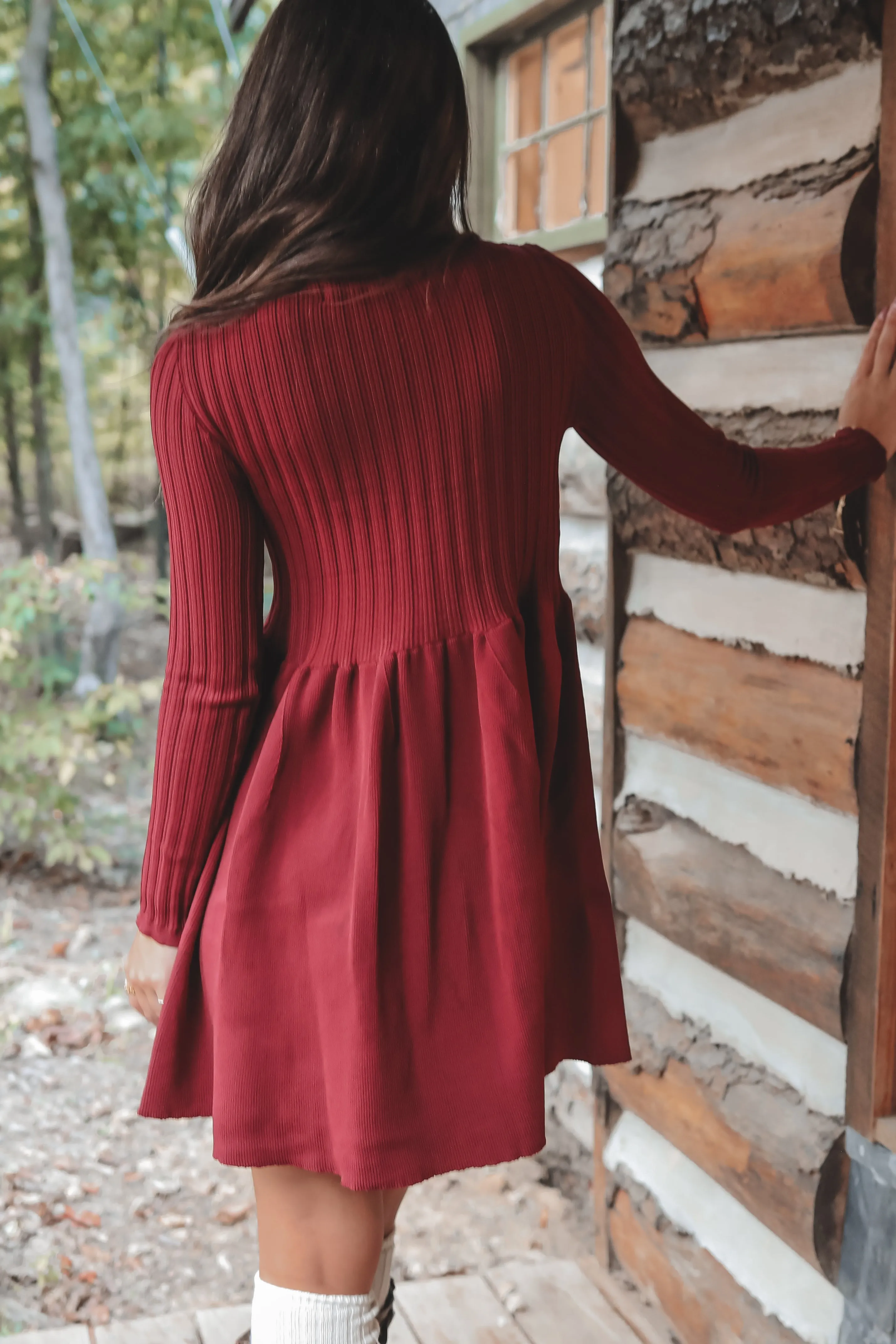 DEAL Very Cutesy Very Cabin Long Sleeve Sweater Dress