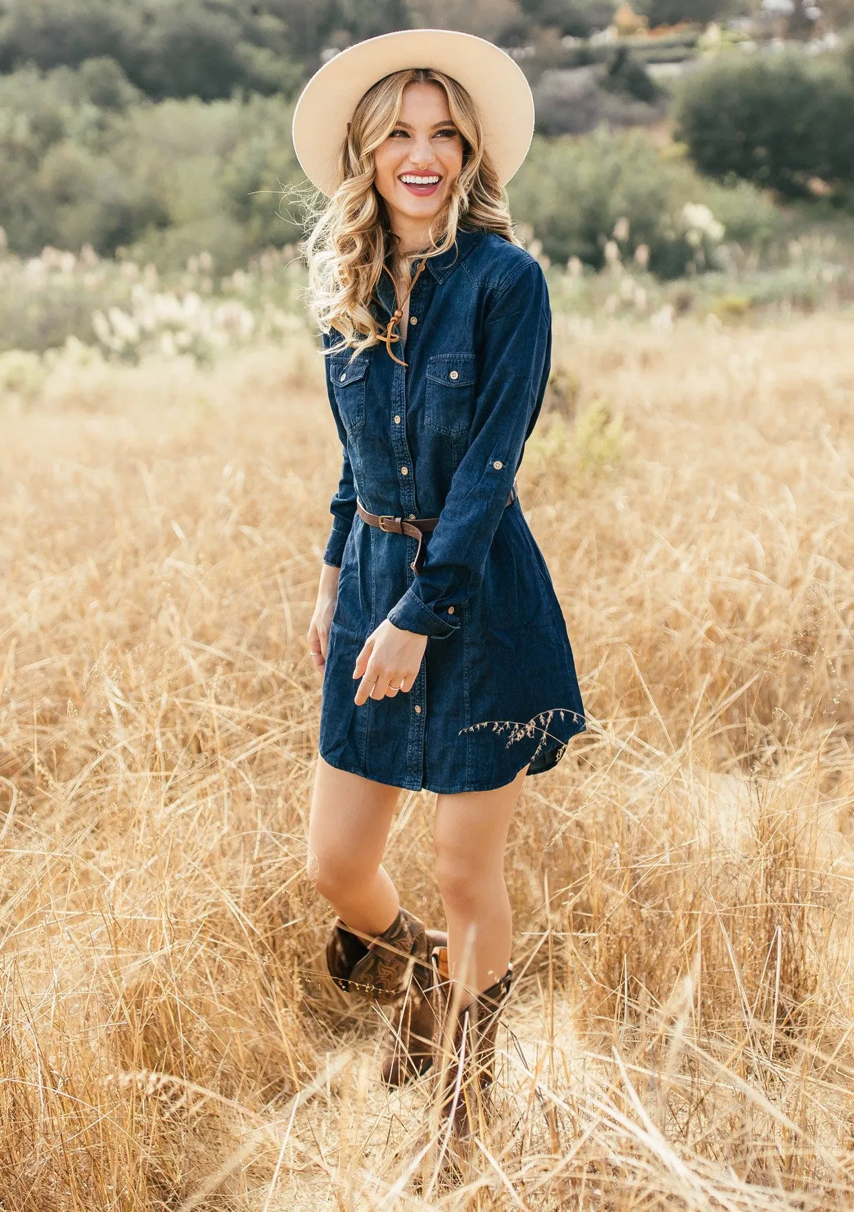 Desert Dreaming Denim Shirt Dress