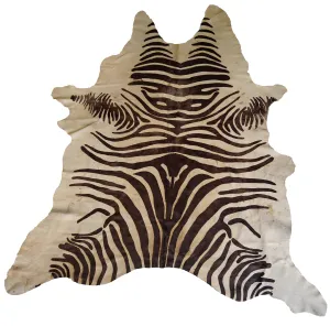 Designer Cowhide Rug - Brown and Tan Zebra