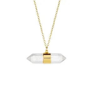 Double Point Quartz Prism Necklace