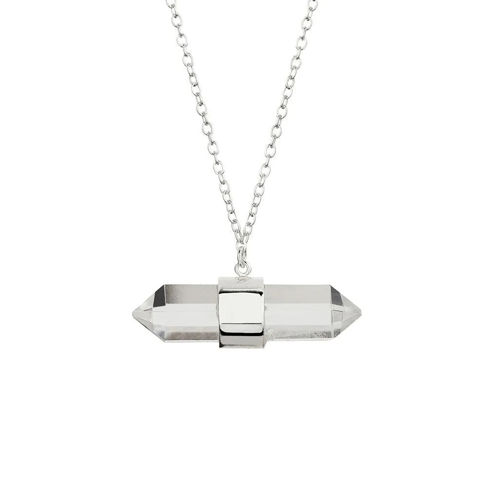 Double Point Quartz Prism Necklace