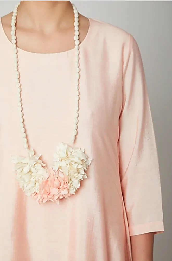 Dream- Peach & off white Indo-Western Cowl Dress