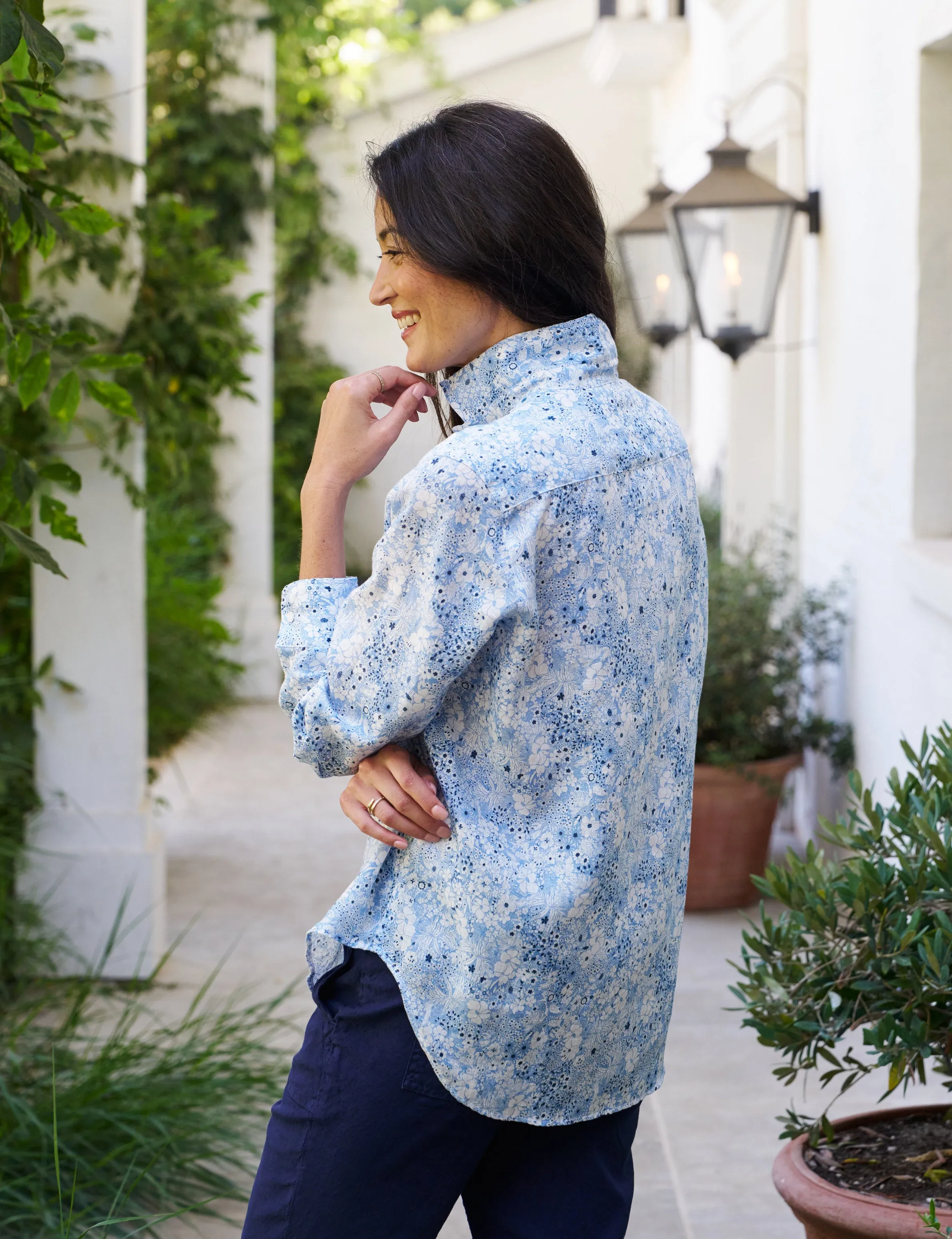 EILEEN Blue Floral, Italian Classic Linen