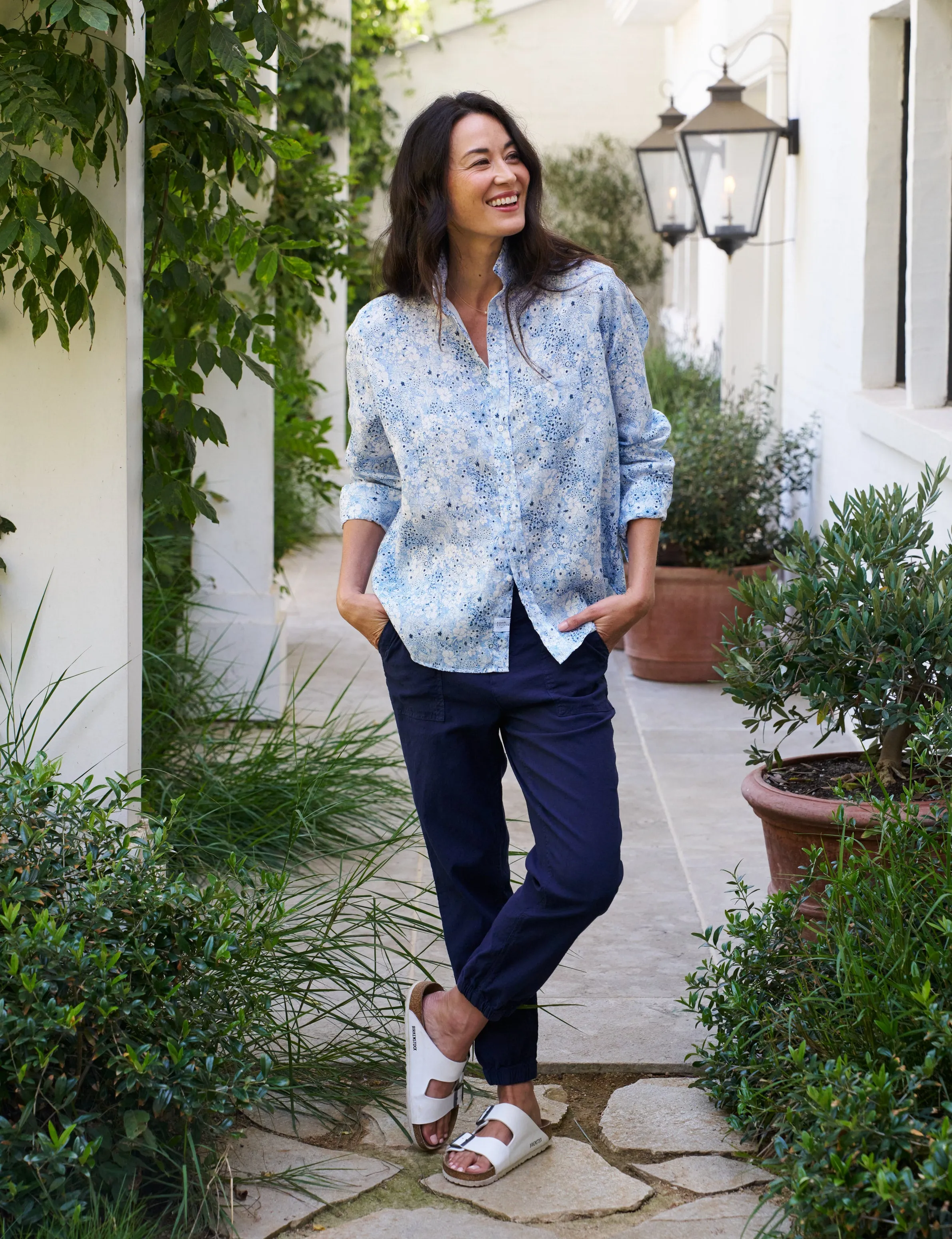 EILEEN Blue Floral, Italian Classic Linen