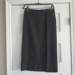 Eileen Fiaher 100% Wool Midi Skirt Womens SP Black Gray