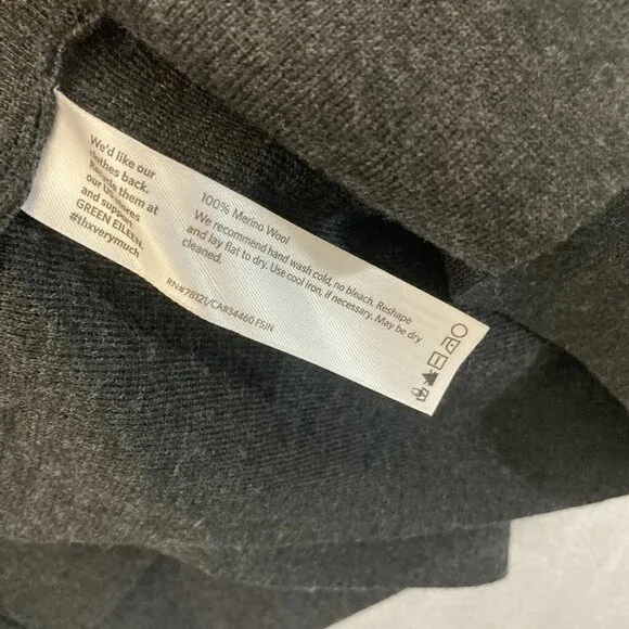 Eileen Fisher 100% Merino Wool A-Line Skirt Womens Large Charcoal Gray Stretch