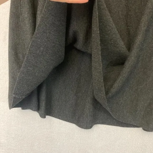 Eileen Fisher 100% Merino Wool A-Line Skirt Womens Large Charcoal Gray Stretch