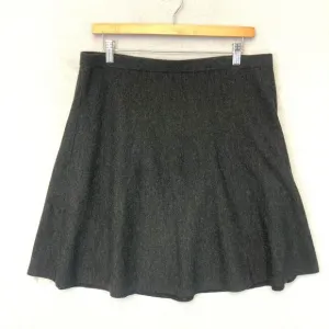Eileen Fisher 100% Merino Wool A-Line Skirt Womens Large Charcoal Gray Stretch