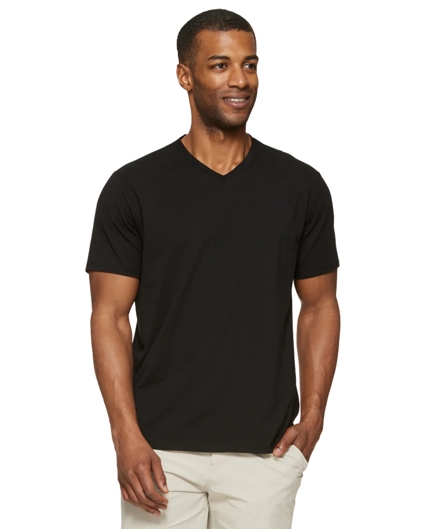 ESSENTIAL STRETCH COMFORT V-NECK TEE