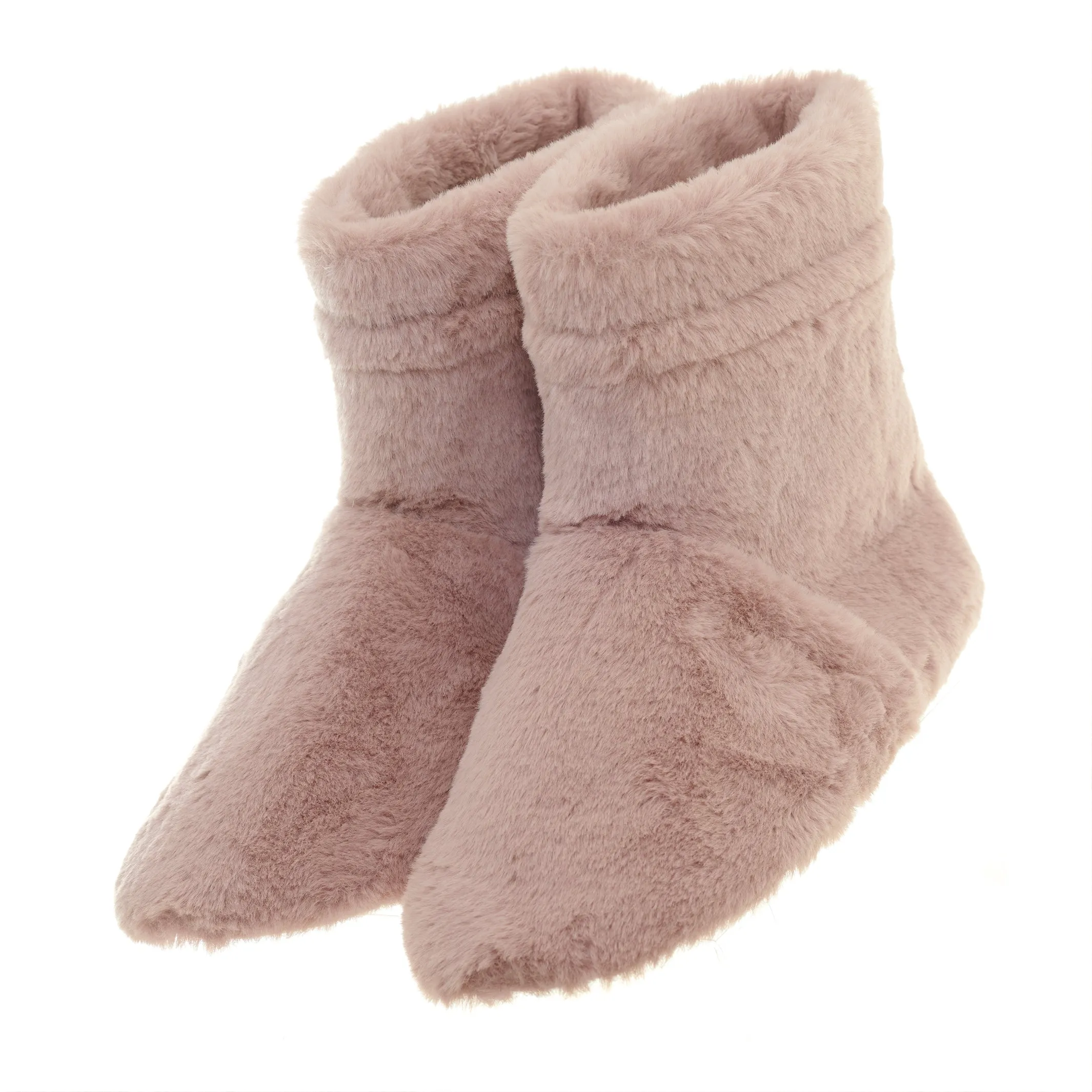 Faux Fur Slipper Boots - Pink
