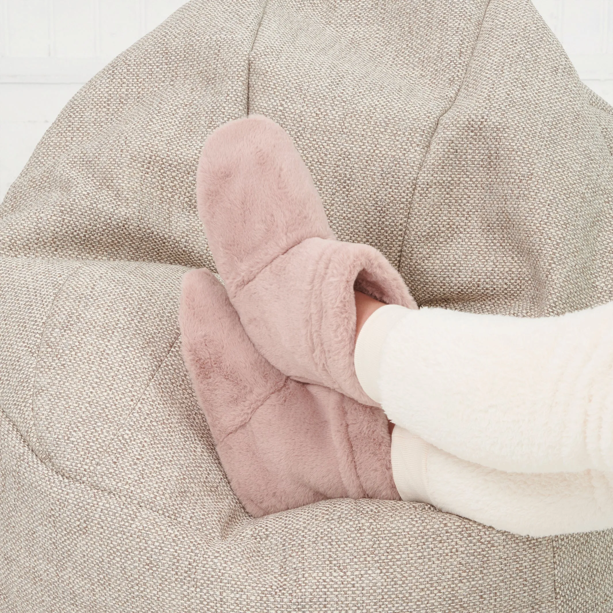 Faux Fur Slipper Boots - Pink