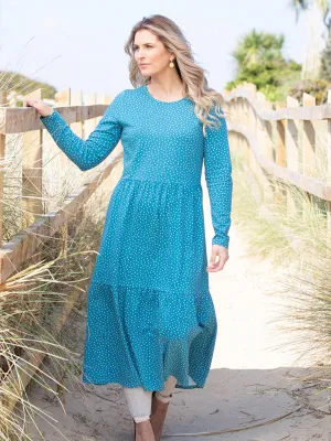 Flaghead tiered jersey dress