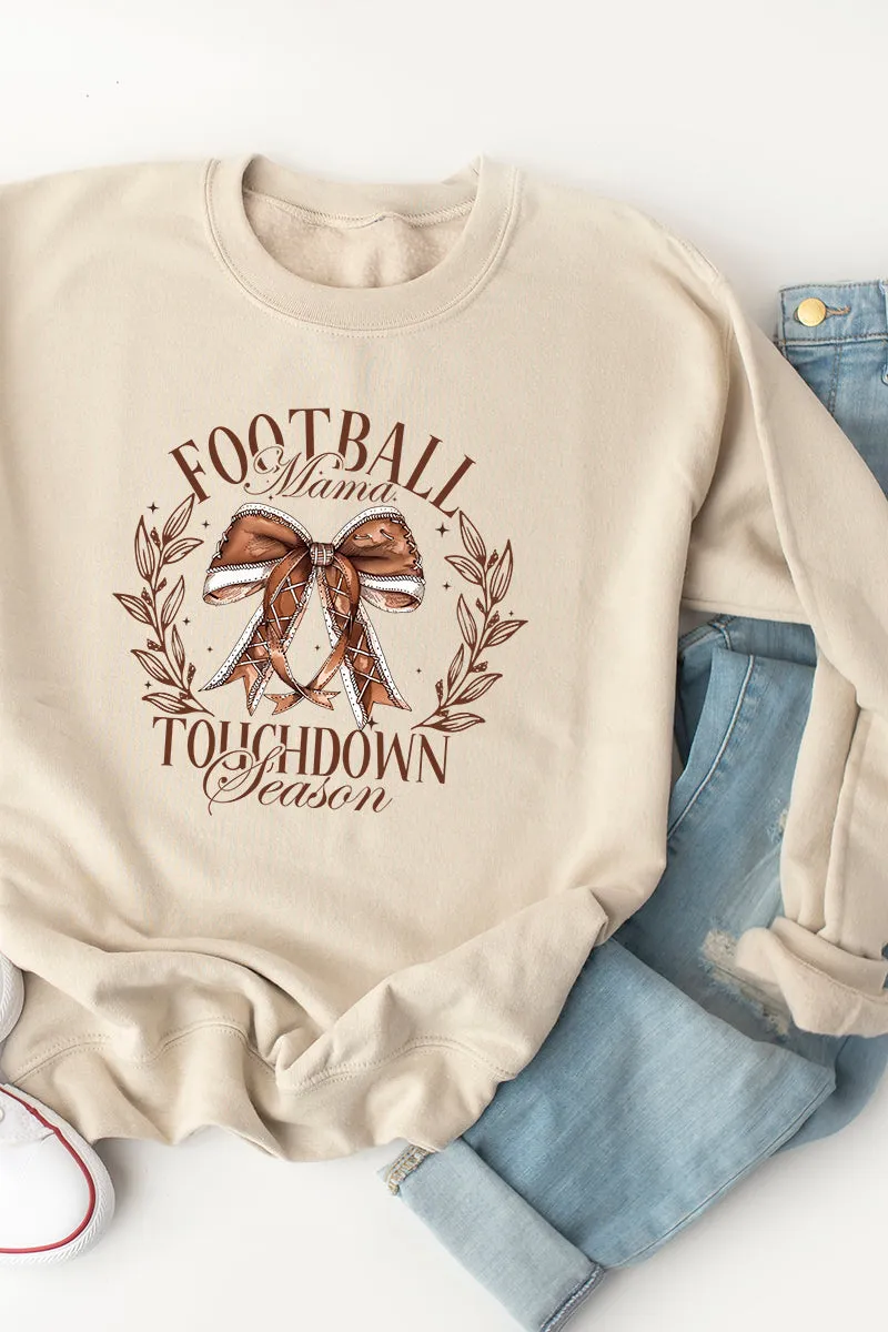 Football Mama Touchdown Season Heavy-weight Crew Sweatshirt
