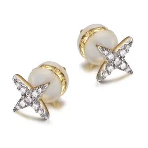 Four pointed star earrings-SSE117