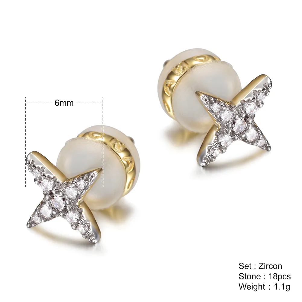 Four pointed star earrings-SSE117