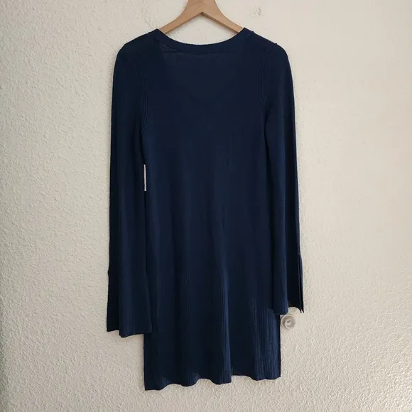 Free People Crisscross Tunic Sweater Women's Size Medium in Midnight NWT $98