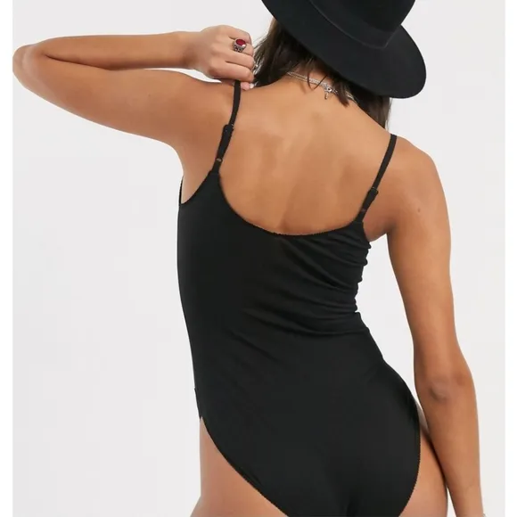 Free People Lace Inset Bodysuit
