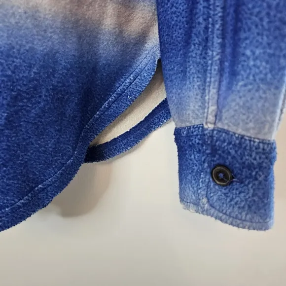 Free People Ruby Blue Ombre Button-Up Jacket Shacket Size Large