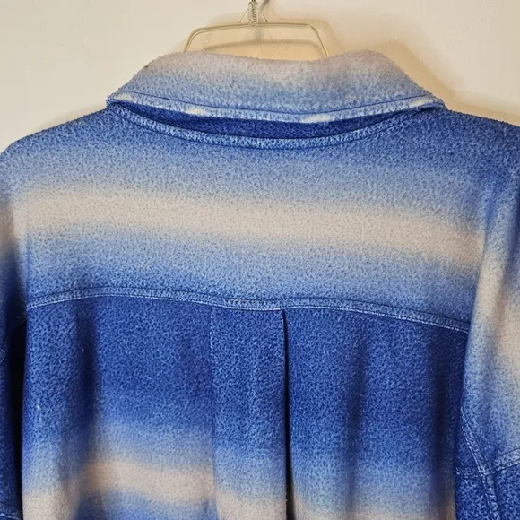 Free People Ruby Blue Ombre Button-Up Jacket Shacket Size Large