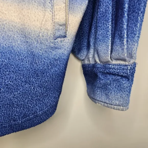 Free People Ruby Blue Ombre Button-Up Jacket Shacket Size Large
