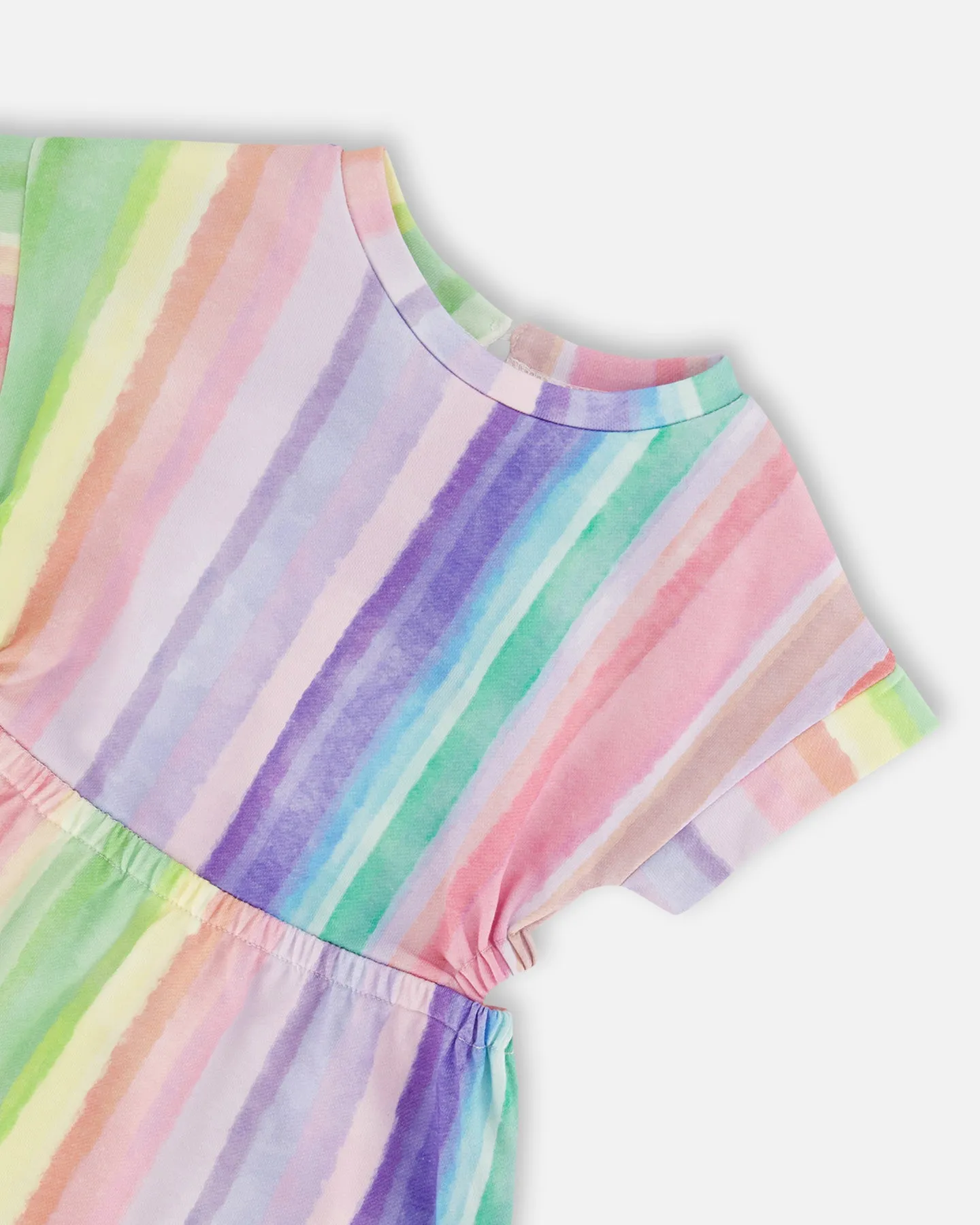 French Terry Dress Rainbow Stripe