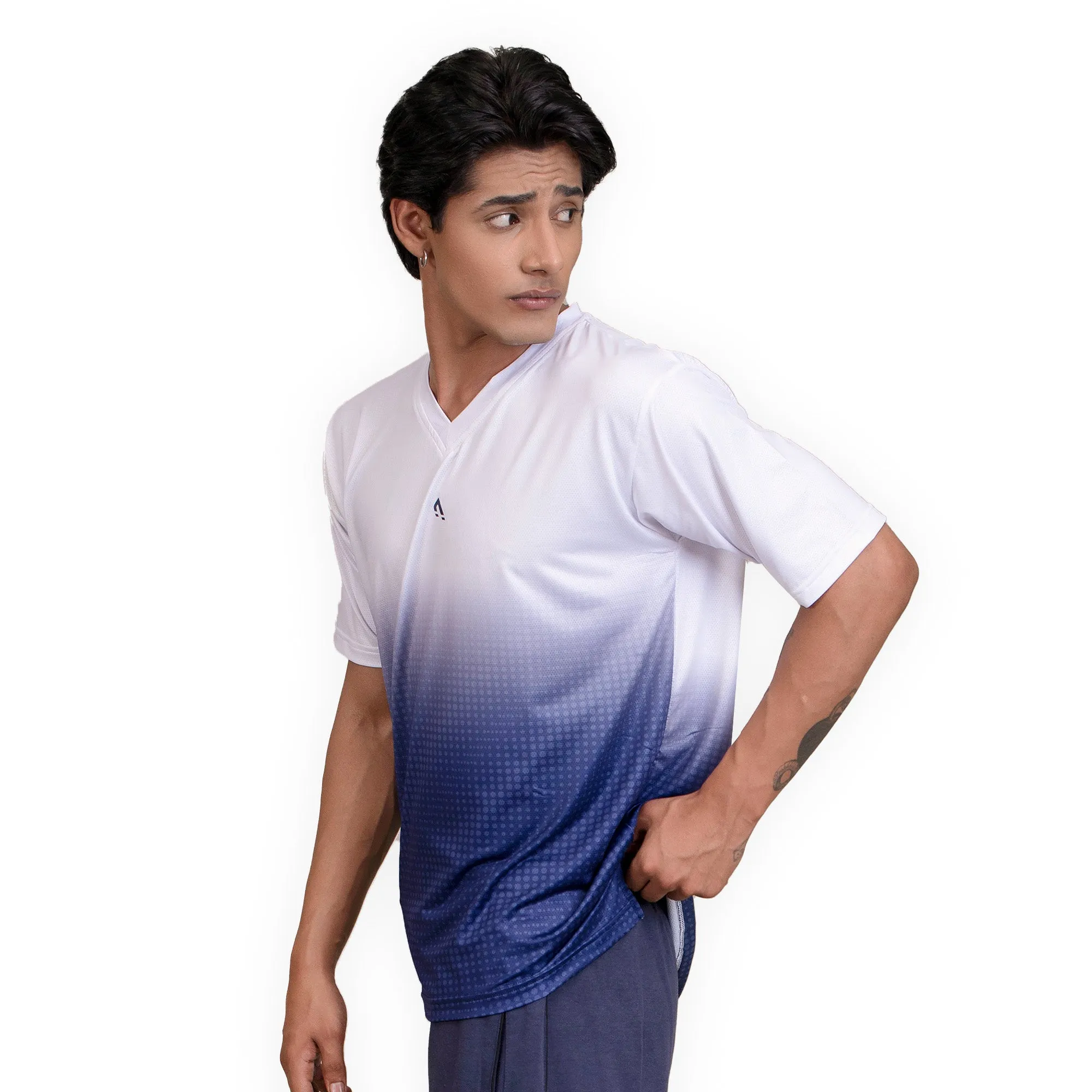 Fusion V-Neck - Blue/White