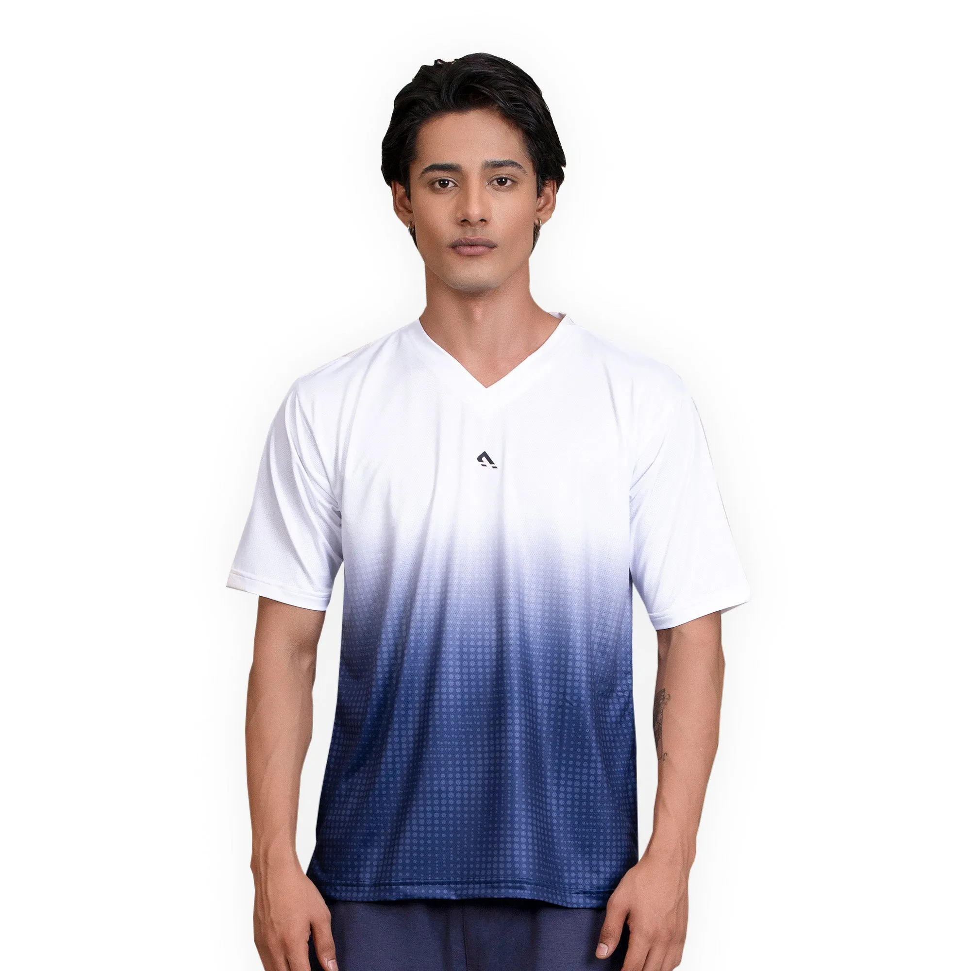 Fusion V-Neck - Blue/White