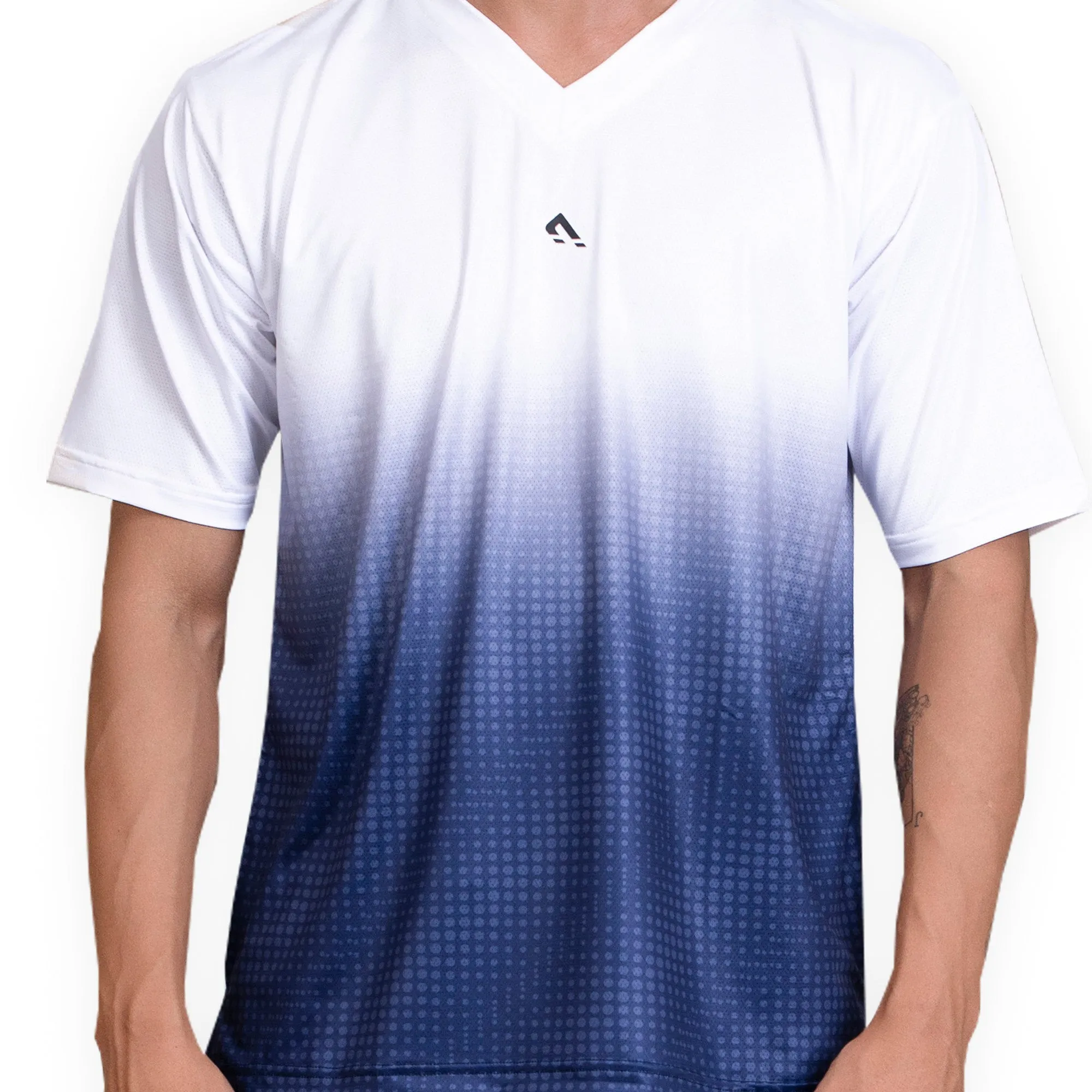 Fusion V-Neck - Blue/White