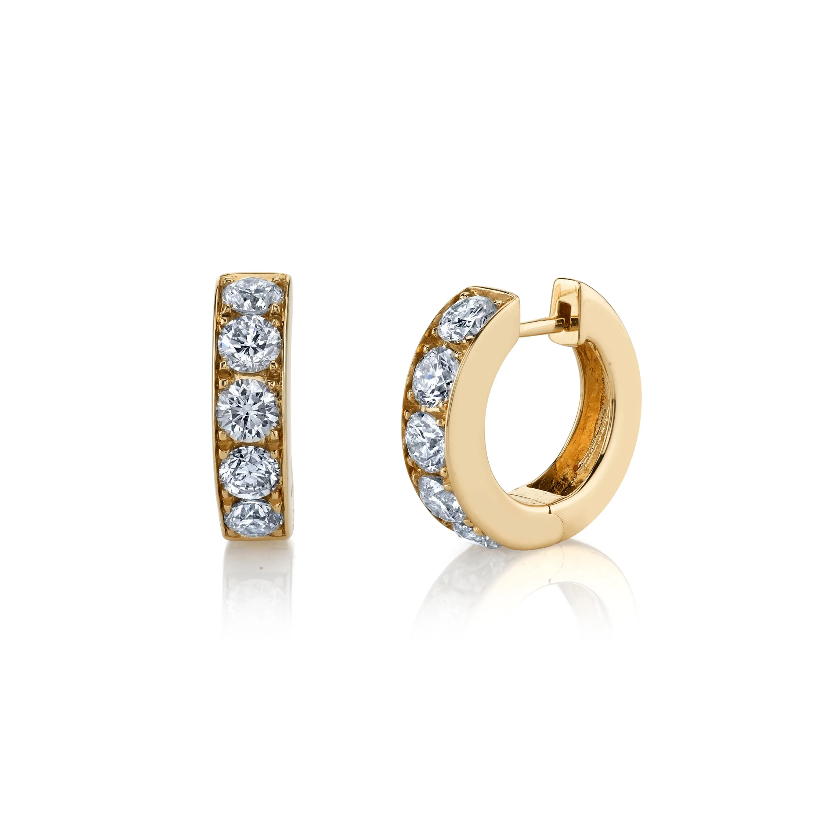 Gold & Diamond Extra Large Huggie Hoops