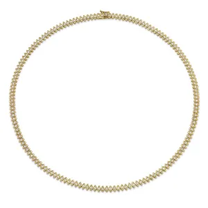 Gold & Diamond Marquise Eye Eternity Necklace