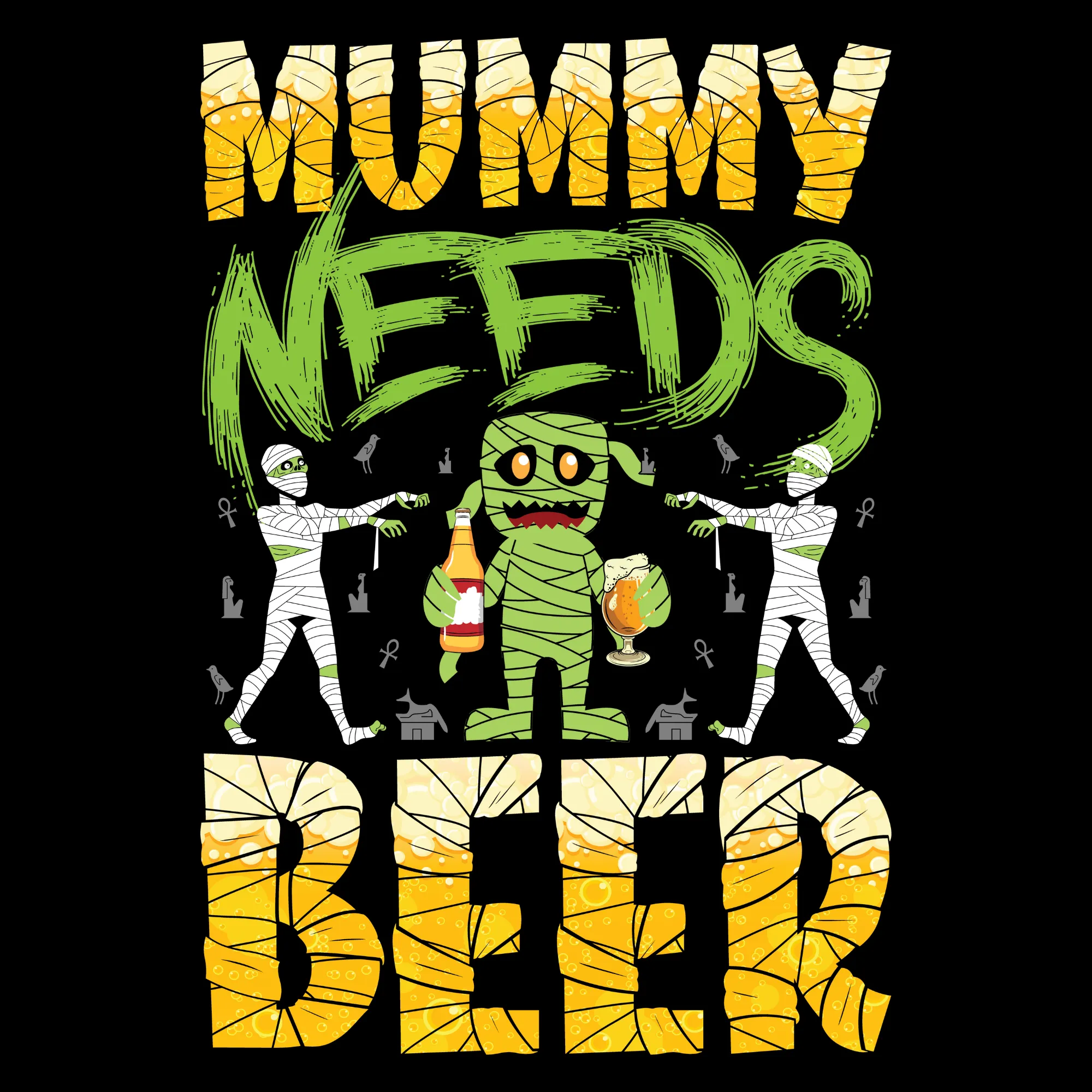 Halloween Sweatshirt - "Mummy Needs Beer"