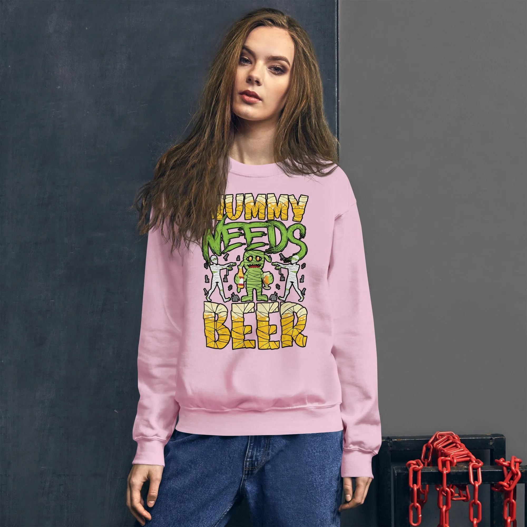 Halloween Sweatshirt - "Mummy Needs Beer"