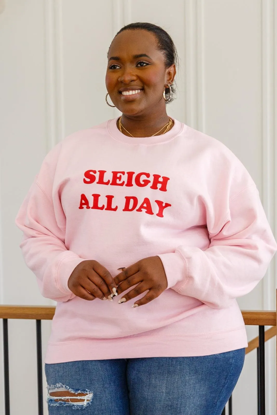 Hazel Blues® | Sleigh All Day Sweatshirt In Pink