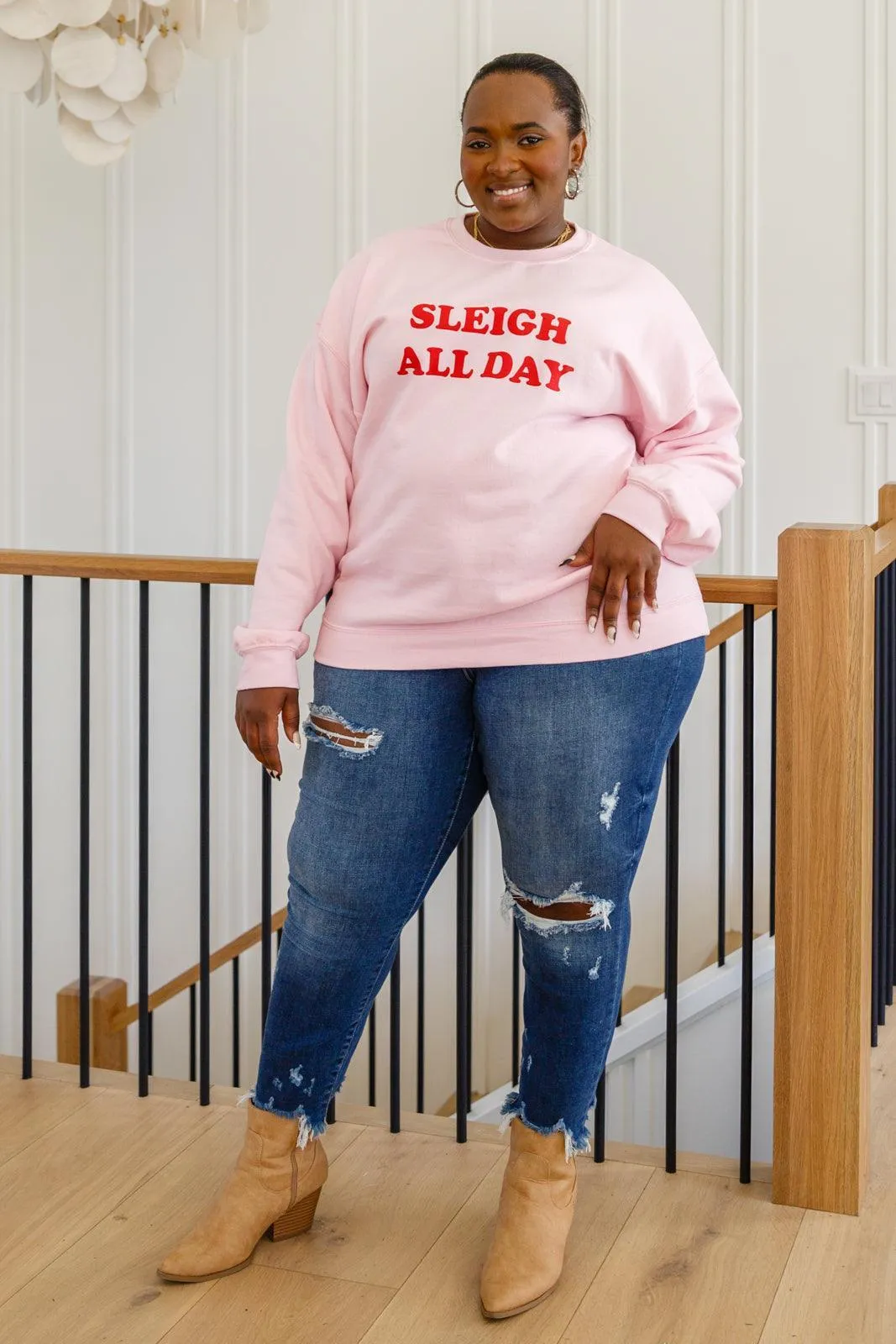 Hazel Blues® | Sleigh All Day Sweatshirt In Pink