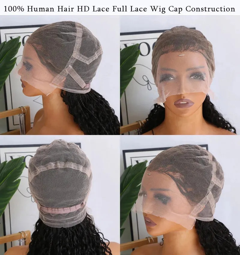 HD Lace Bohemian Knotless Human Hair Full Lace Braided Wig 26 inches