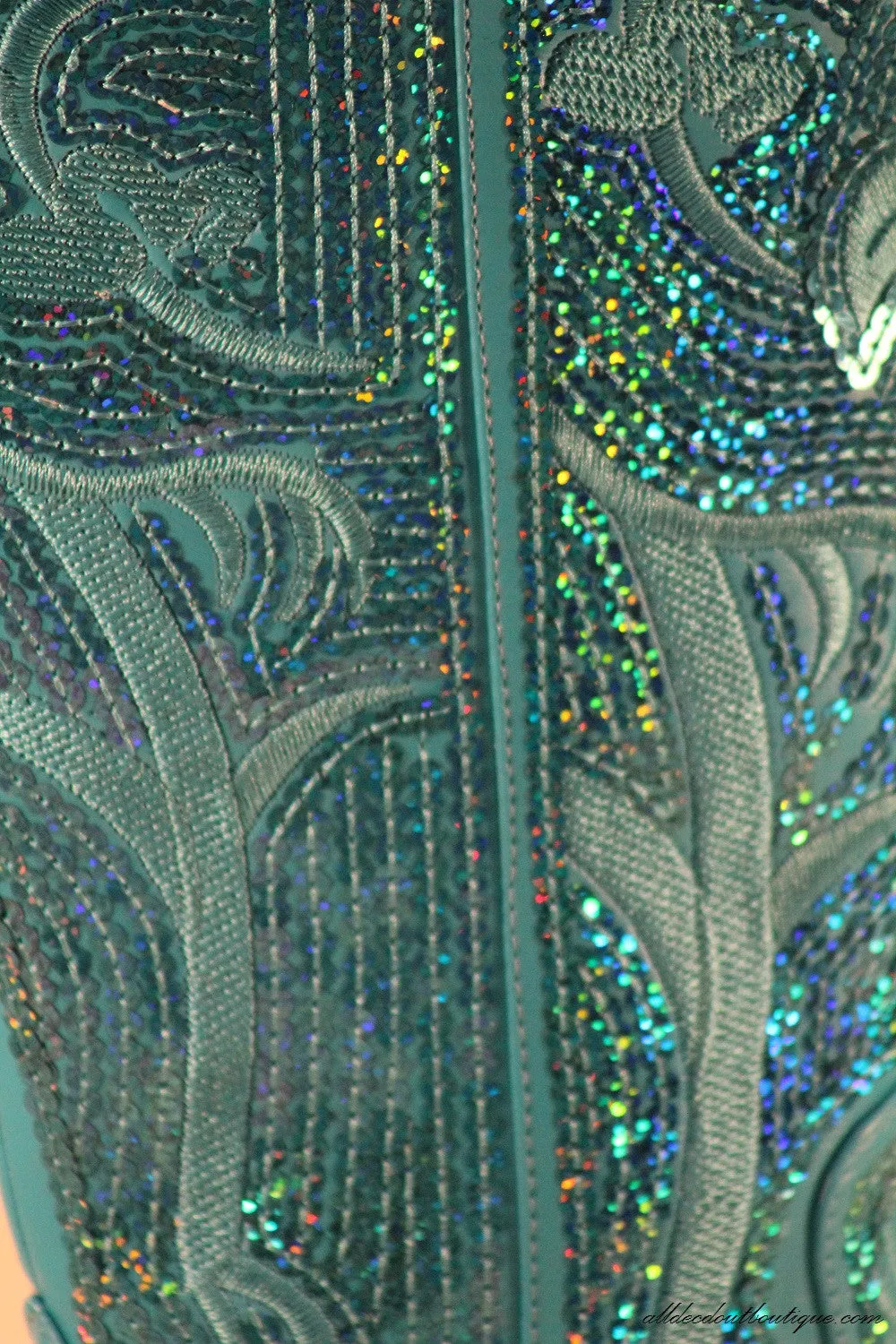 Helen's Heart | Full Embellished Sequin Turquoise Boot