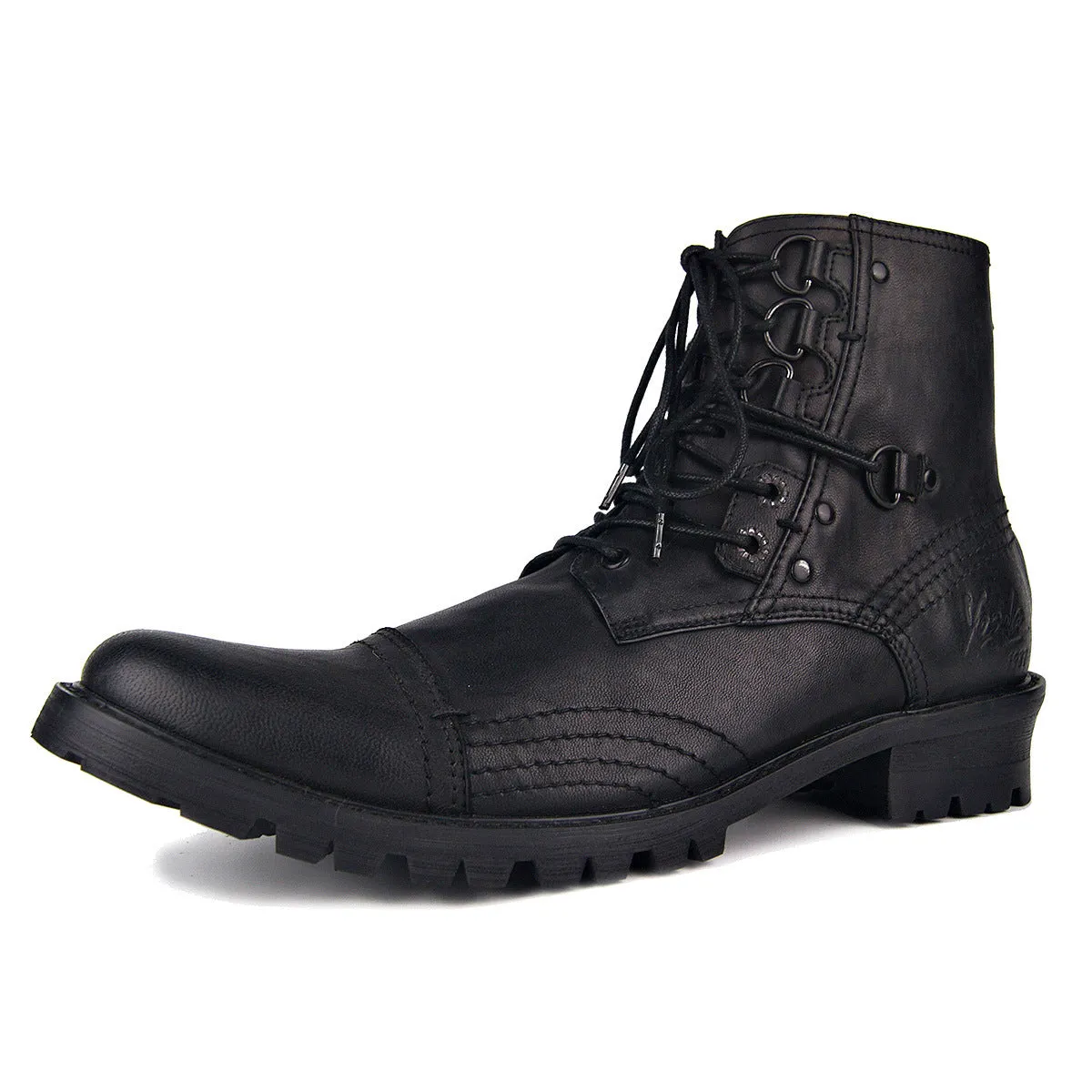 High End genuine leather handmade punk rock Boots men wedge ankle British cowboy Retro botas Wipe the old shoes