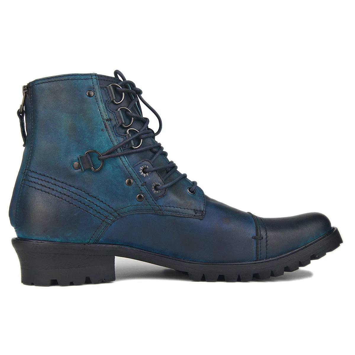 High End genuine leather handmade punk rock Boots men wedge ankle British cowboy Retro botas Wipe the old shoes